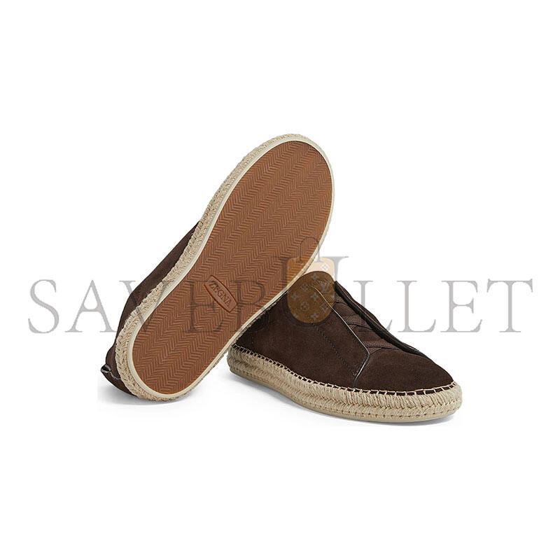 ZEGNA TRIPLE STITCH ESPADRILLE SLIP-ON SNEAKER 